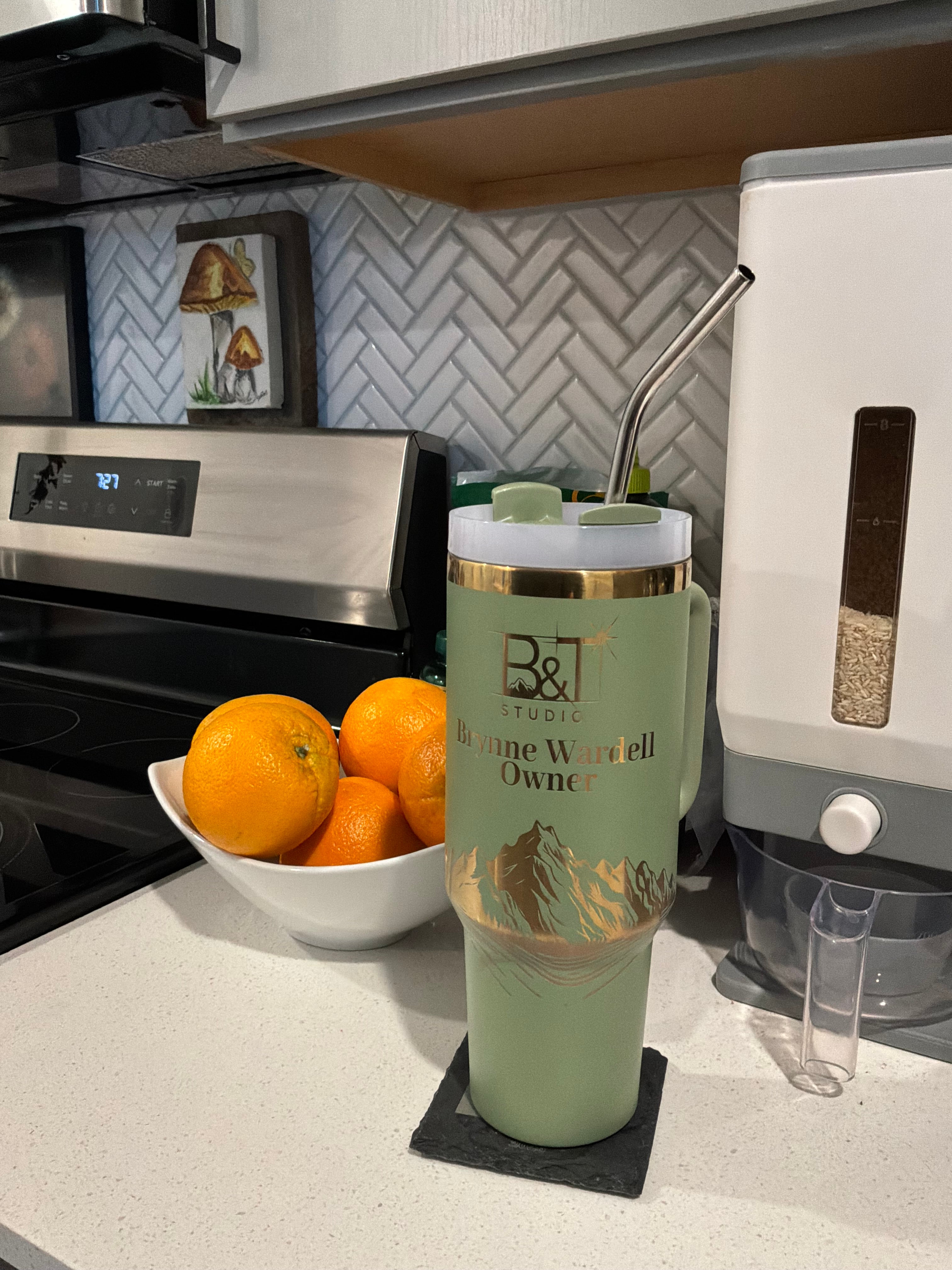 360° Wrapped Laser Engraved Metal Tumbler – Personalized